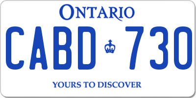 ON license plate CABD730