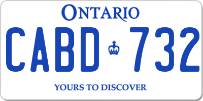 ON license plate CABD732