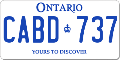 ON license plate CABD737