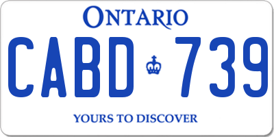 ON license plate CABD739