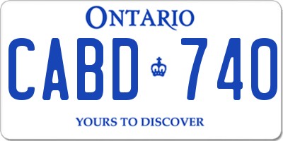 ON license plate CABD740