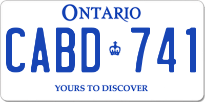 ON license plate CABD741