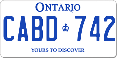 ON license plate CABD742