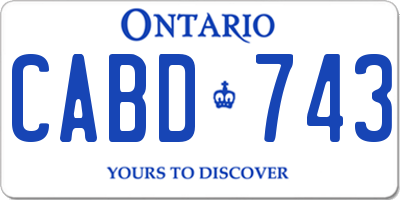 ON license plate CABD743