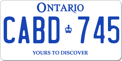 ON license plate CABD745