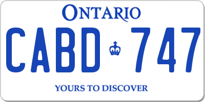 ON license plate CABD747