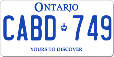 ON license plate CABD749