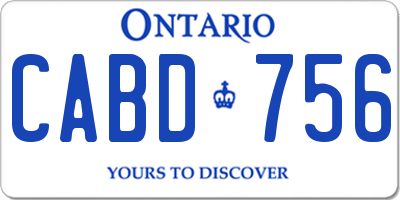 ON license plate CABD756