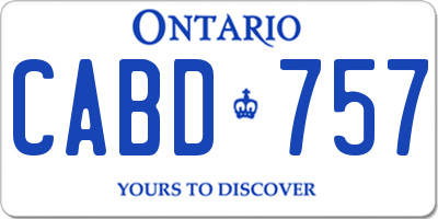 ON license plate CABD757