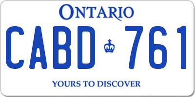 ON license plate CABD761