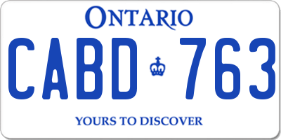 ON license plate CABD763