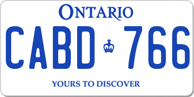 ON license plate CABD766