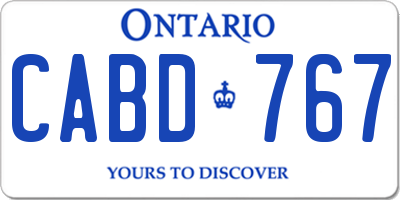 ON license plate CABD767