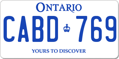 ON license plate CABD769