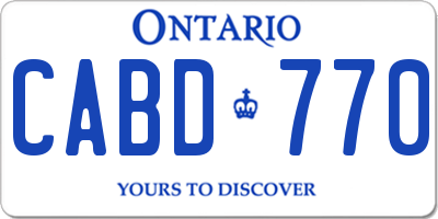 ON license plate CABD770