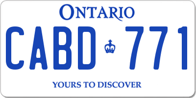 ON license plate CABD771