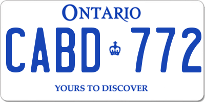 ON license plate CABD772