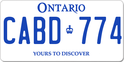 ON license plate CABD774