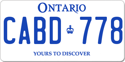 ON license plate CABD778