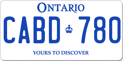 ON license plate CABD780