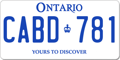 ON license plate CABD781