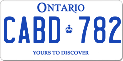 ON license plate CABD782