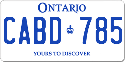 ON license plate CABD785