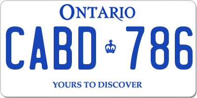 ON license plate CABD786