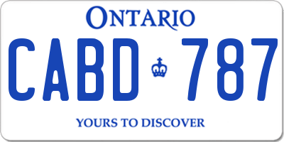 ON license plate CABD787