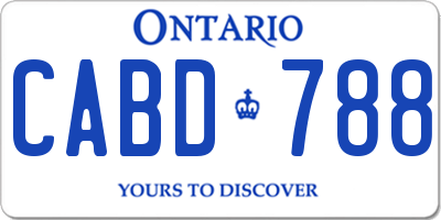 ON license plate CABD788