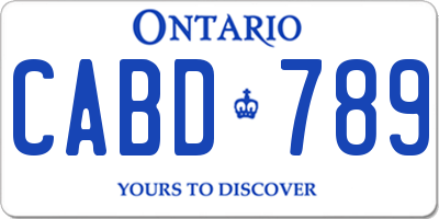 ON license plate CABD789