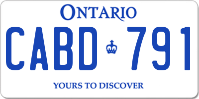 ON license plate CABD791