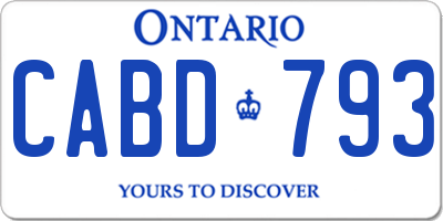 ON license plate CABD793