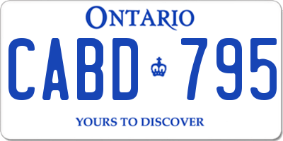 ON license plate CABD795