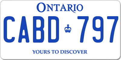 ON license plate CABD797