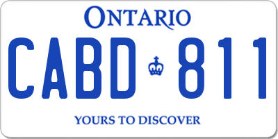 ON license plate CABD811