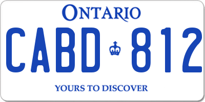 ON license plate CABD812