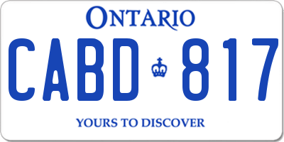 ON license plate CABD817