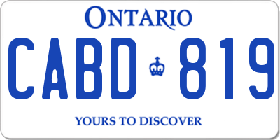 ON license plate CABD819