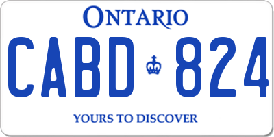 ON license plate CABD824