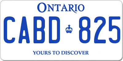 ON license plate CABD825