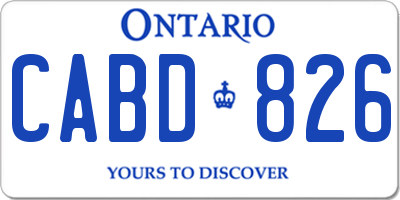 ON license plate CABD826