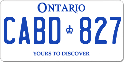 ON license plate CABD827