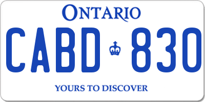 ON license plate CABD830