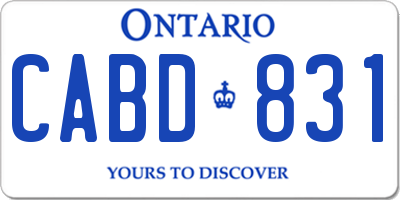 ON license plate CABD831