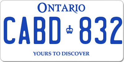 ON license plate CABD832