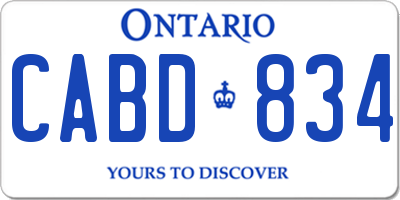 ON license plate CABD834