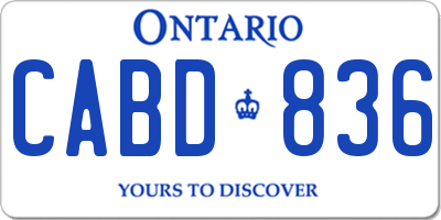 ON license plate CABD836