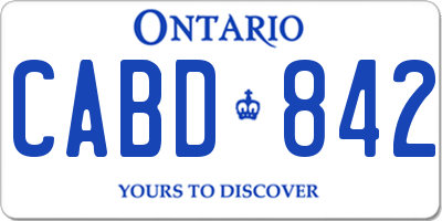 ON license plate CABD842