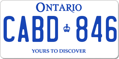 ON license plate CABD846